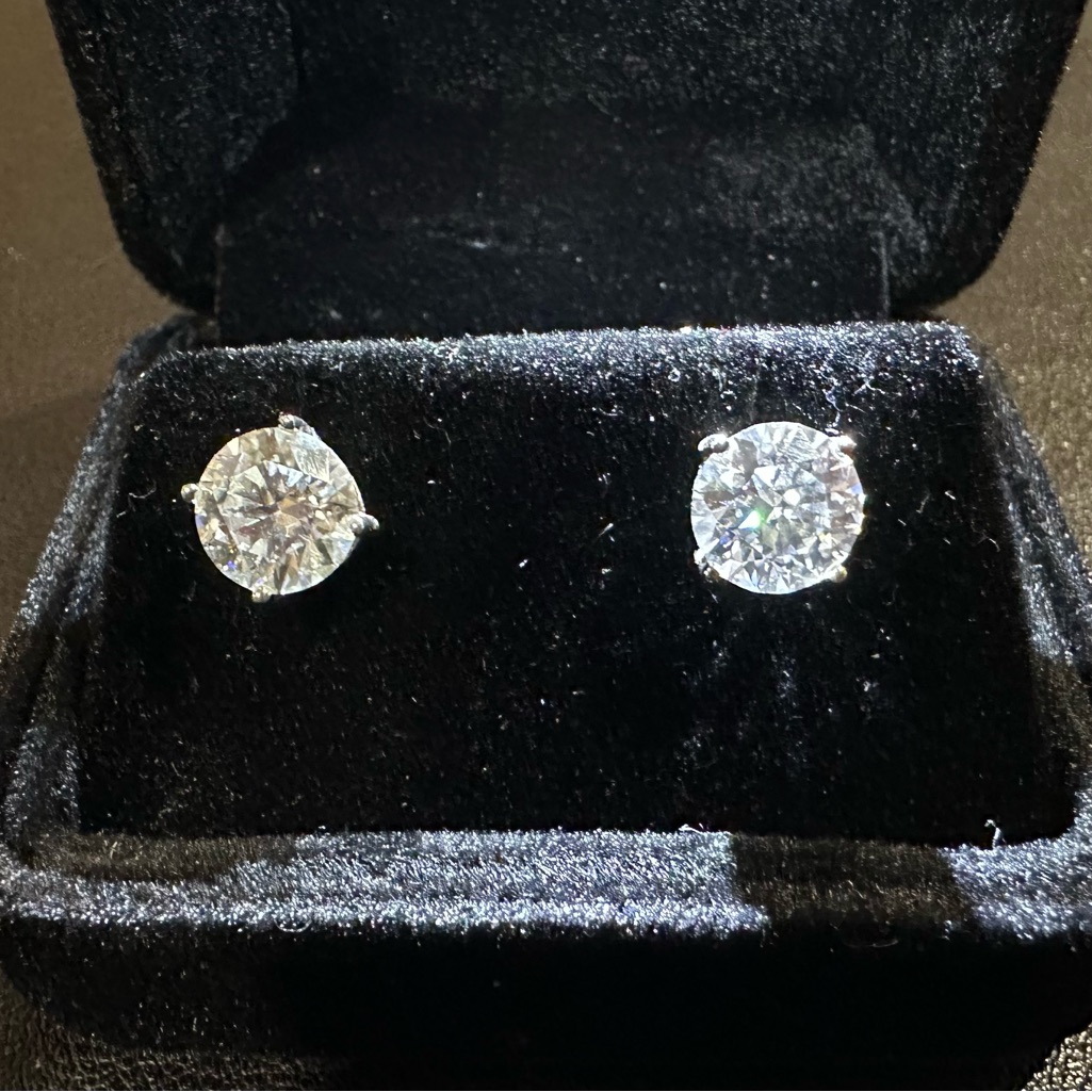 4 Ct Moissanite Lab Grown Diamond Earrings 18k White Gold Plated